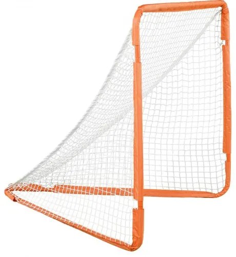 VEVOR Lacrosse Goal, 4' x 4' Small Kids Lacrosse Net, Folding Portable Lacrosse Goal with Carry Bag, Iron Frame Backyard Training Equipment, Quick & Easy Setup, Perfect for Youth Training, Orange