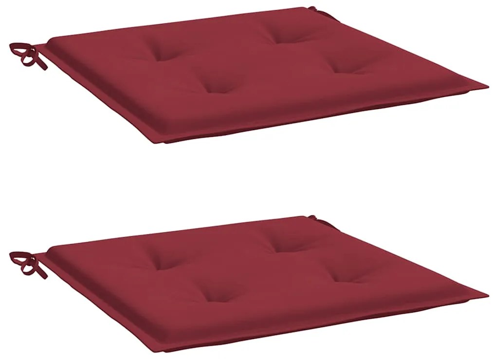 vidaXL Μαξιλάρια Καρέκλας Κήπου 2τεμ Μπορντό 50x50x4 εκ. Oxford Ύφασμα