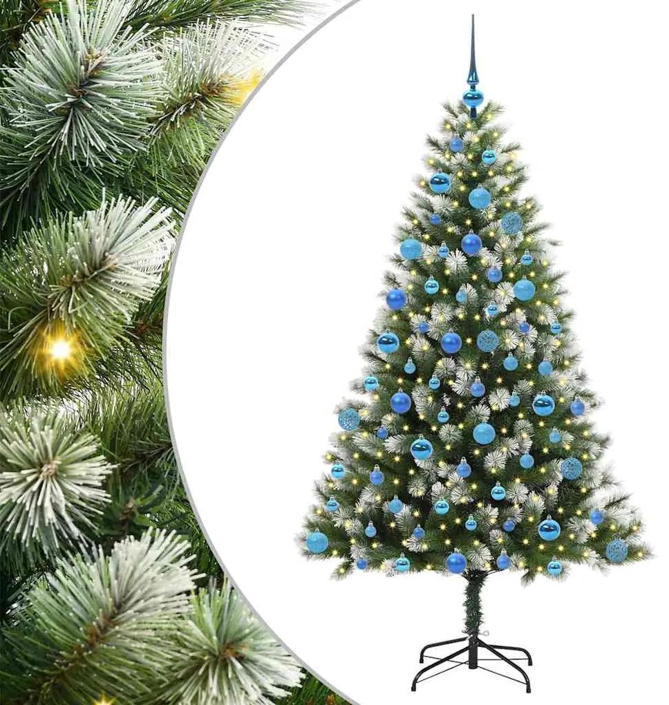 vidaXL Τεχνητό Δέντρο Χριστουγέννων με μέρη που αναδιπλώνονται και χιονάκι