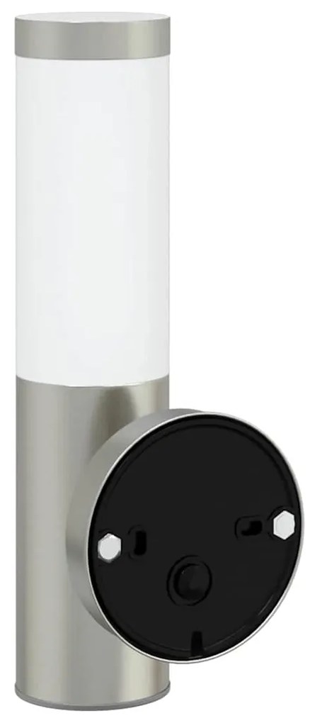 vidaXL Φωτιστικό Τοίχου Για Εξωτερικούς Χώρους Ασημί 15 x 7,5 x 33 εκ