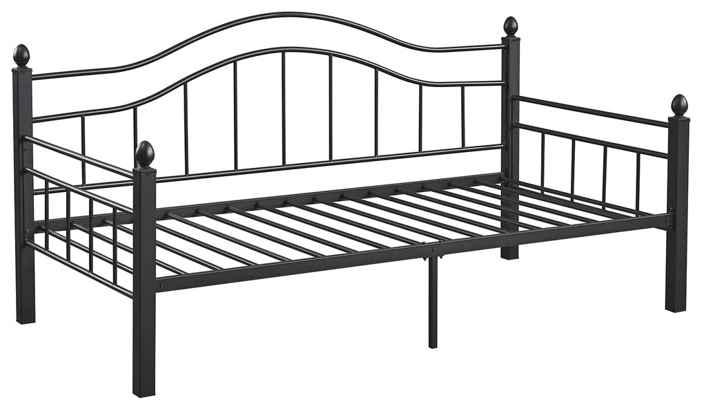 Καναπές Κρεβάτι ArteLibre PECOS Μαύρο Μέταλλο Για Στρώμα 90x190cm