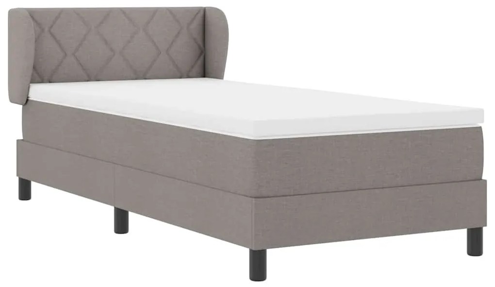 vidaXL Κρεβάτι box spring με στρώμα Taupe 100 x 200 cm ύφασμα