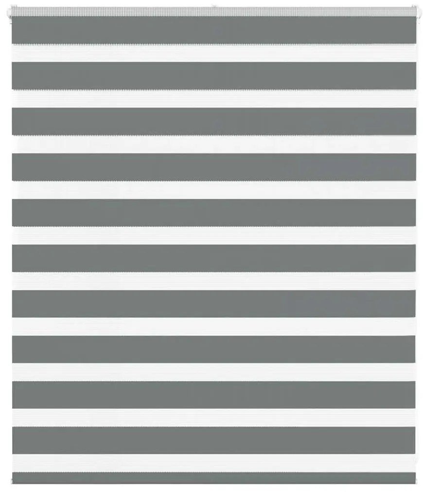 vidaXL Ζέβρα τυφλή Σκούρο Γκρι Πλάτος υφάσματος 125,9 εκ. Πολυεστέρας