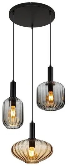 Κρεμαστό Φωτιστικό Οροφής 3xE27 Μαύρο 15719-3 Globo Lighting-15719-3-Μαύρο 15719-3