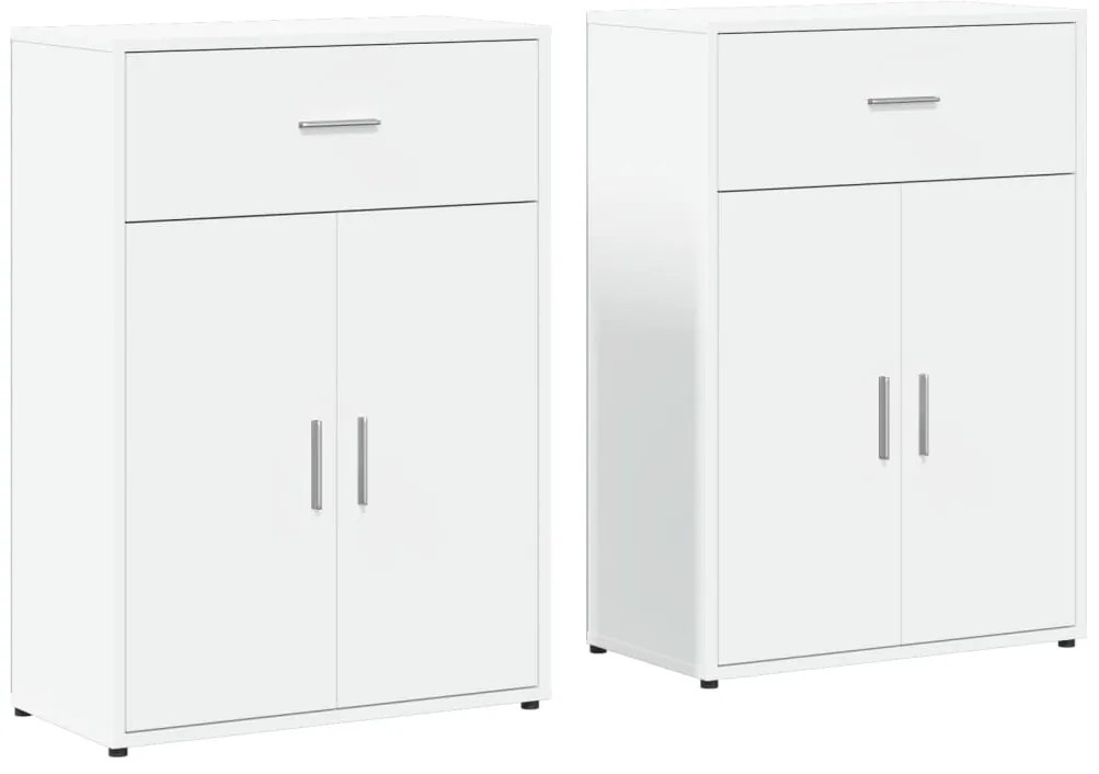 vidaXL Βοηθητικά Ντουλάπια 2 τεμ. Λευκό 60x30x84 εκ. Επεξεργ. Ξύλο