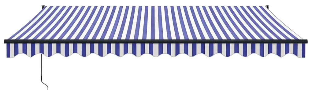 vidaXL Τέντα Πτυσσόμενη Αυτόματη Μπλε και Λευκή 4,5 x 3 μ.