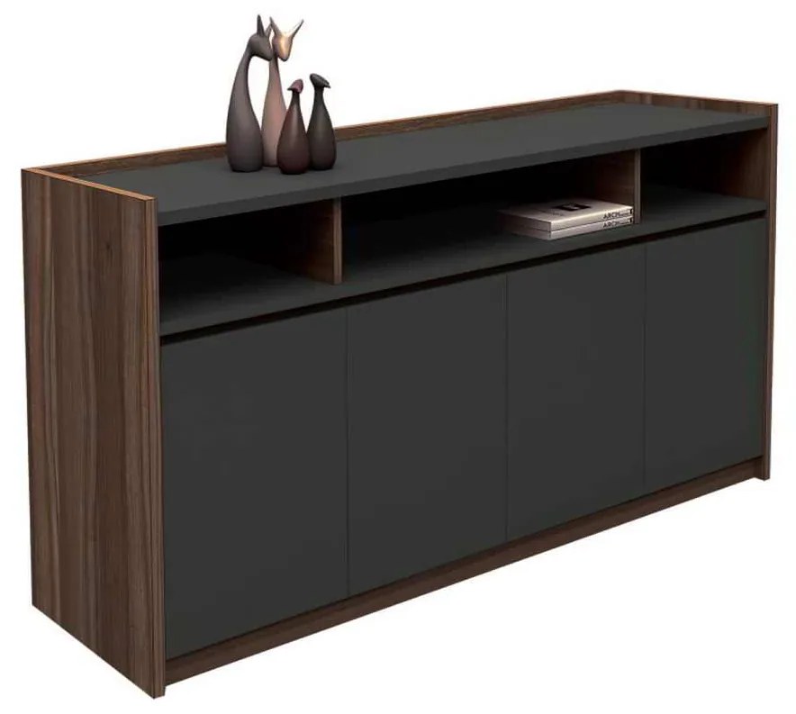 Ντουλάπι ADVANCE 169x40x80cm Σκ.Καρυδί/Γκρι