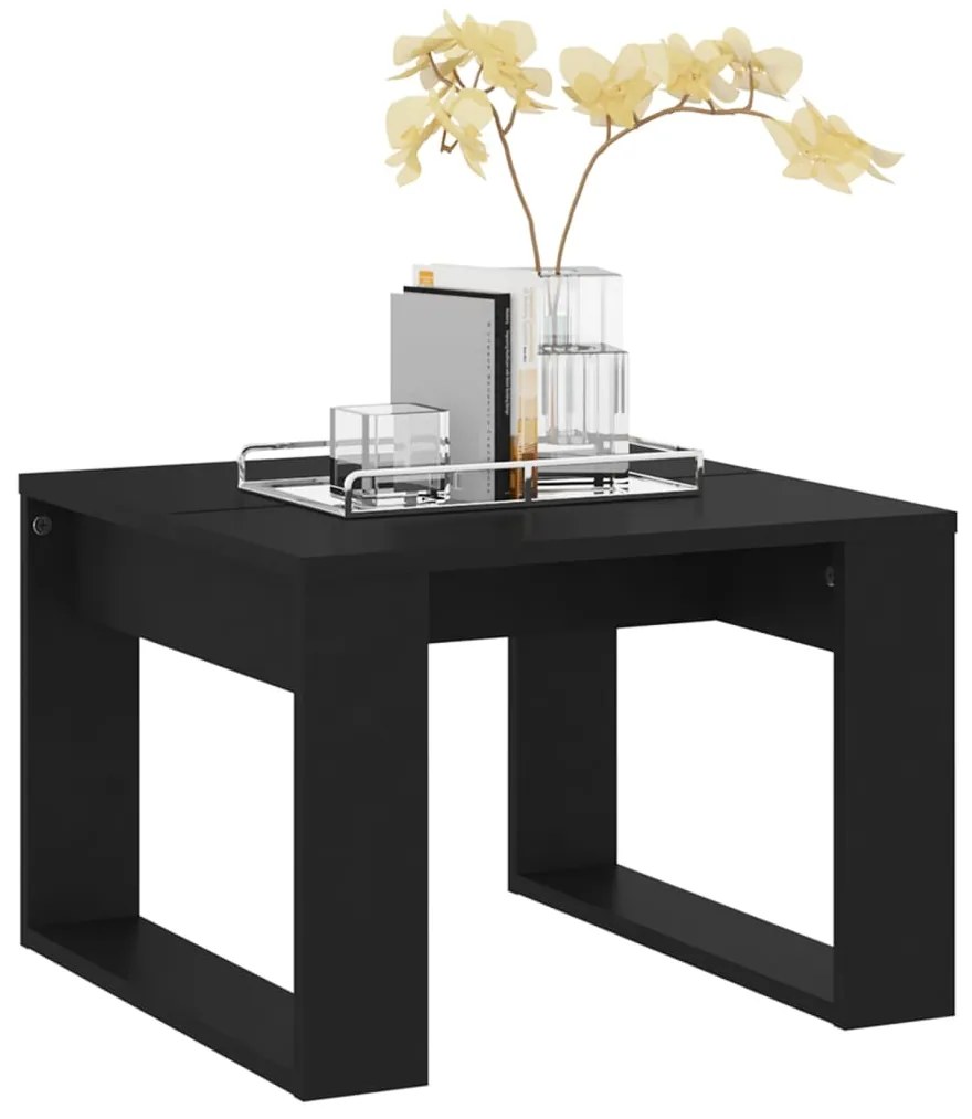 Τραπέζι Βοηθητικό Μαύρο 50 x 50 x 35 εκ. από Επεξεργ. Ξύλο