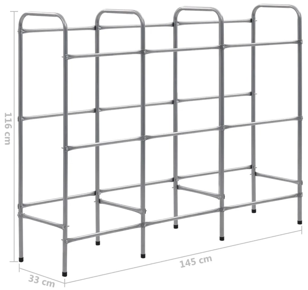 vidaXL Ράφι Αποθήκευσης για 9 Κιβώτια Ασημί 145x33x116 εκ. Ατσάλινο