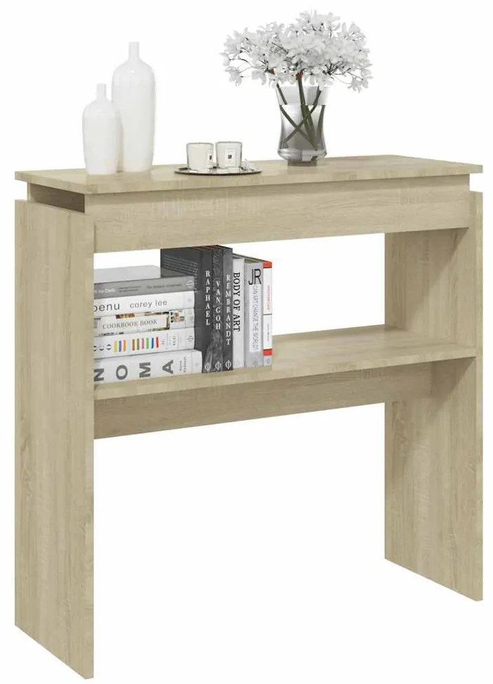 vidaXL Τραπεζάκι Κονσόλα Sonoma Δρυς 80 x 30 x 80 εκ. από Επεξ. Ξύλο