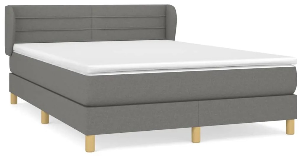 ΚΡΕΒΑΤΙ BOXSPRING ΜΕ ΣΤΡΩΜΑ ΣΚΟΥΡΟ ΓΚΡΙ 140X190 ΕΚ. ΥΦΑΣΜΑΤΙΝΟ 3126878