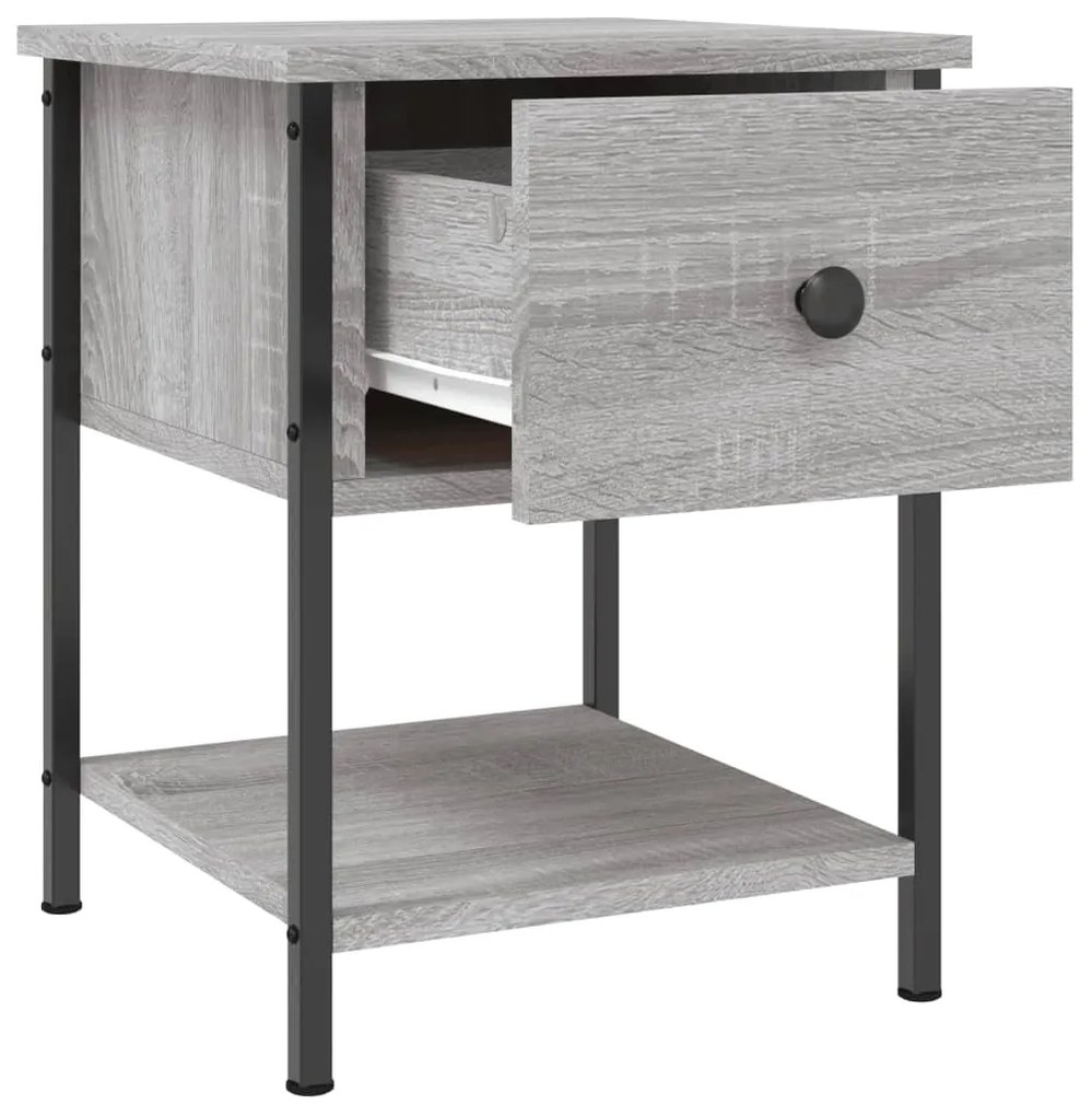 vidaXL Κομοδίνα 2 τεμ. Γκρι Sonoma 34x35,5x45 εκ. Επεξεργασμένο Ξύλο