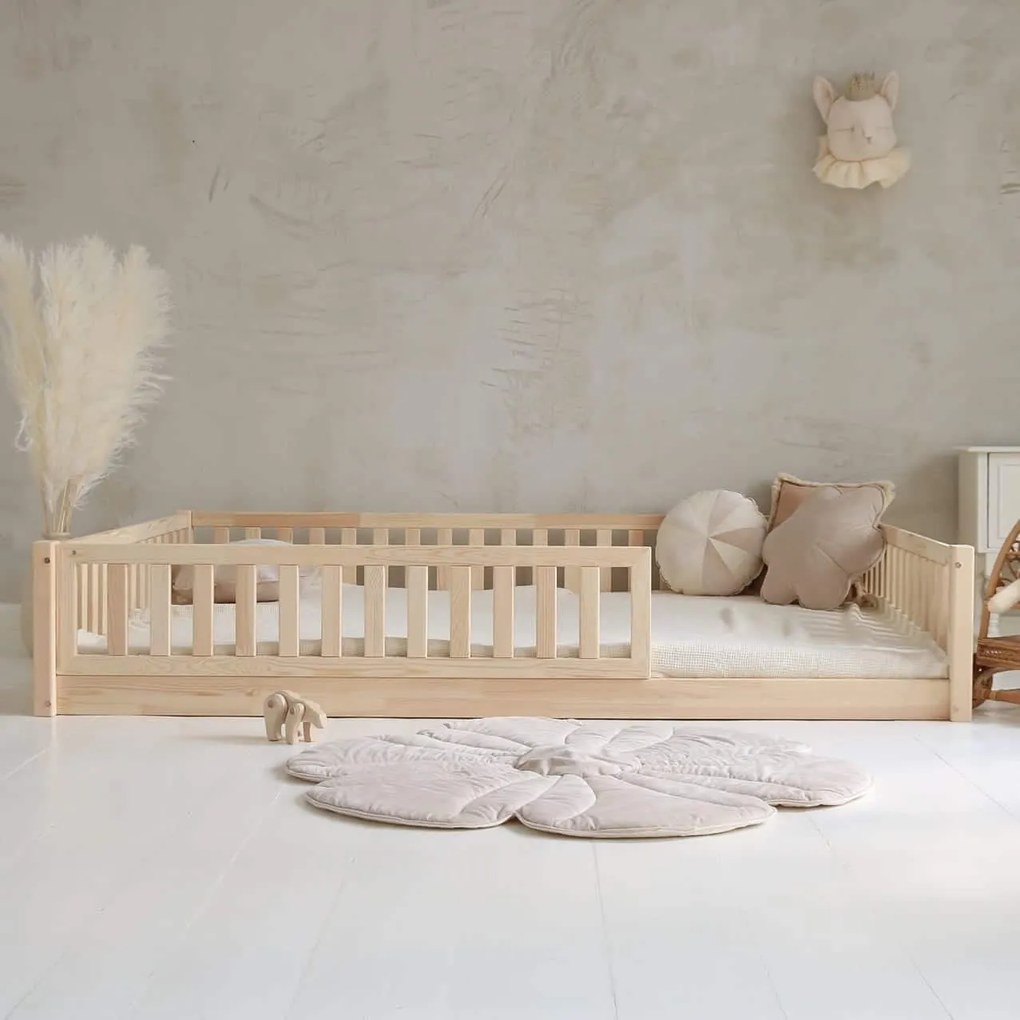 Κρεβάτι Καναπές Basic Love με Κάγκελα 30cm  σε Φυσικό  Ξύλο  120×200cm  Luletto (Δώρο 10% έκπτωση στο Στρώμα)