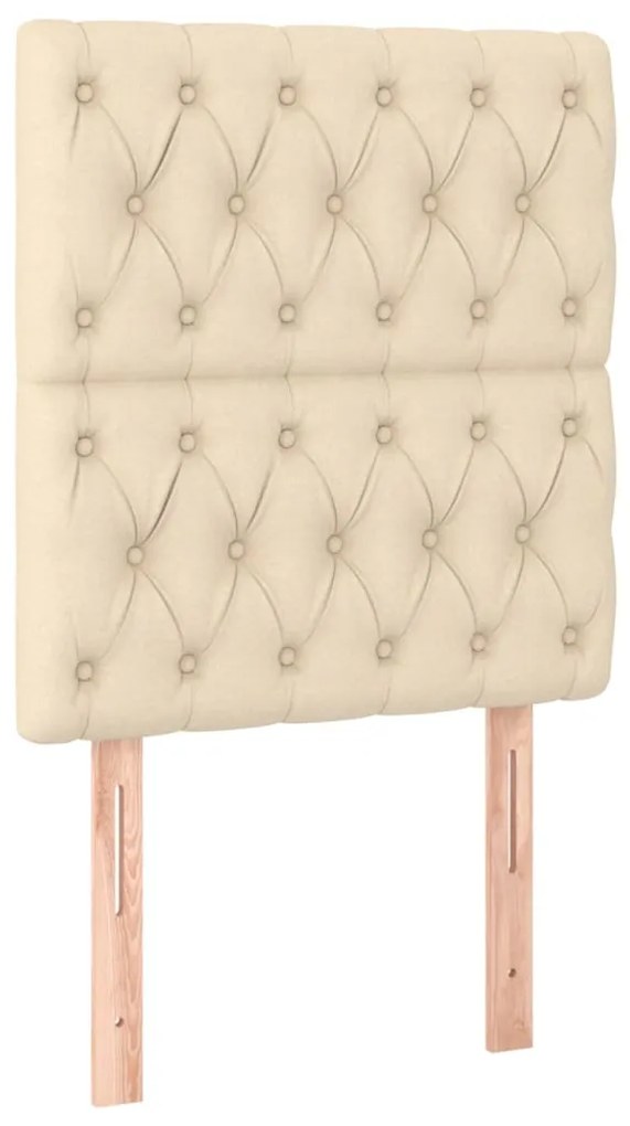 vidaXL Κεφαλάρι Κρεμ 80x7x118/128 εκ. Ύφασμα