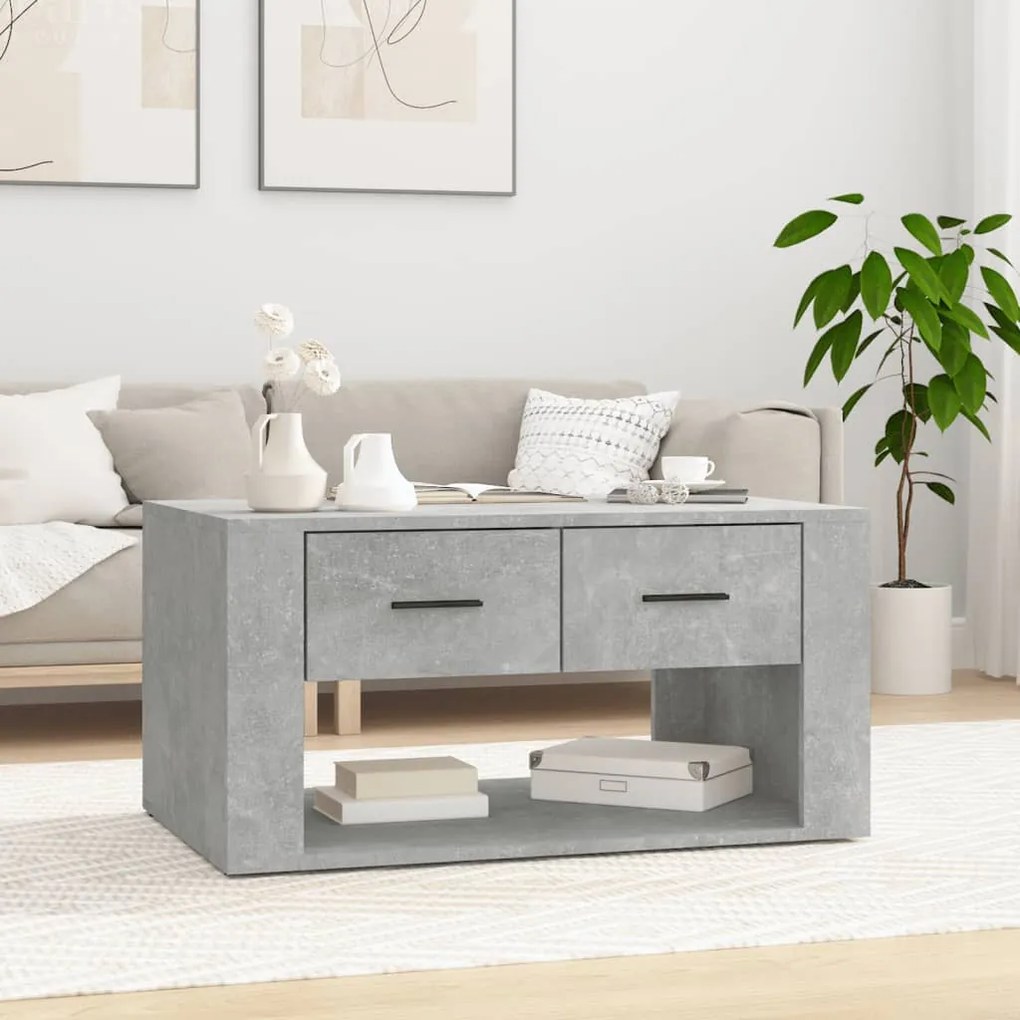 vidaXL Τραπεζάκι Σαλονιού Γκρι Σκυρ. 80x50x40 εκ. Επεξεργασμένο Ξύλο