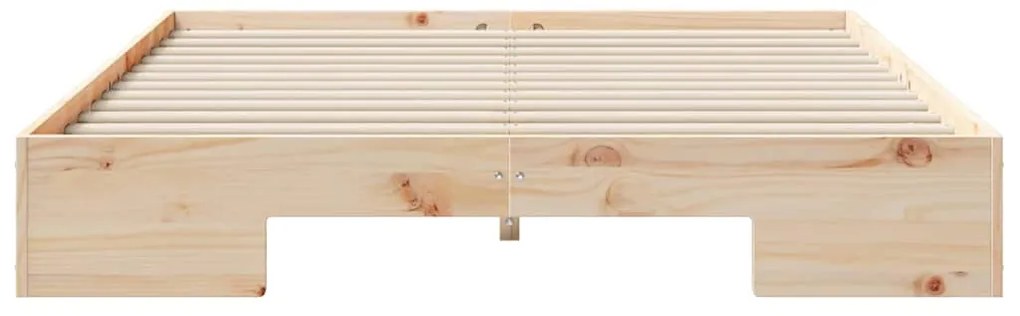 vidaXL Κρεβάτι δαπέδου Καφέ 150 x 200 cm Μασίφ ξύλο πεύκου