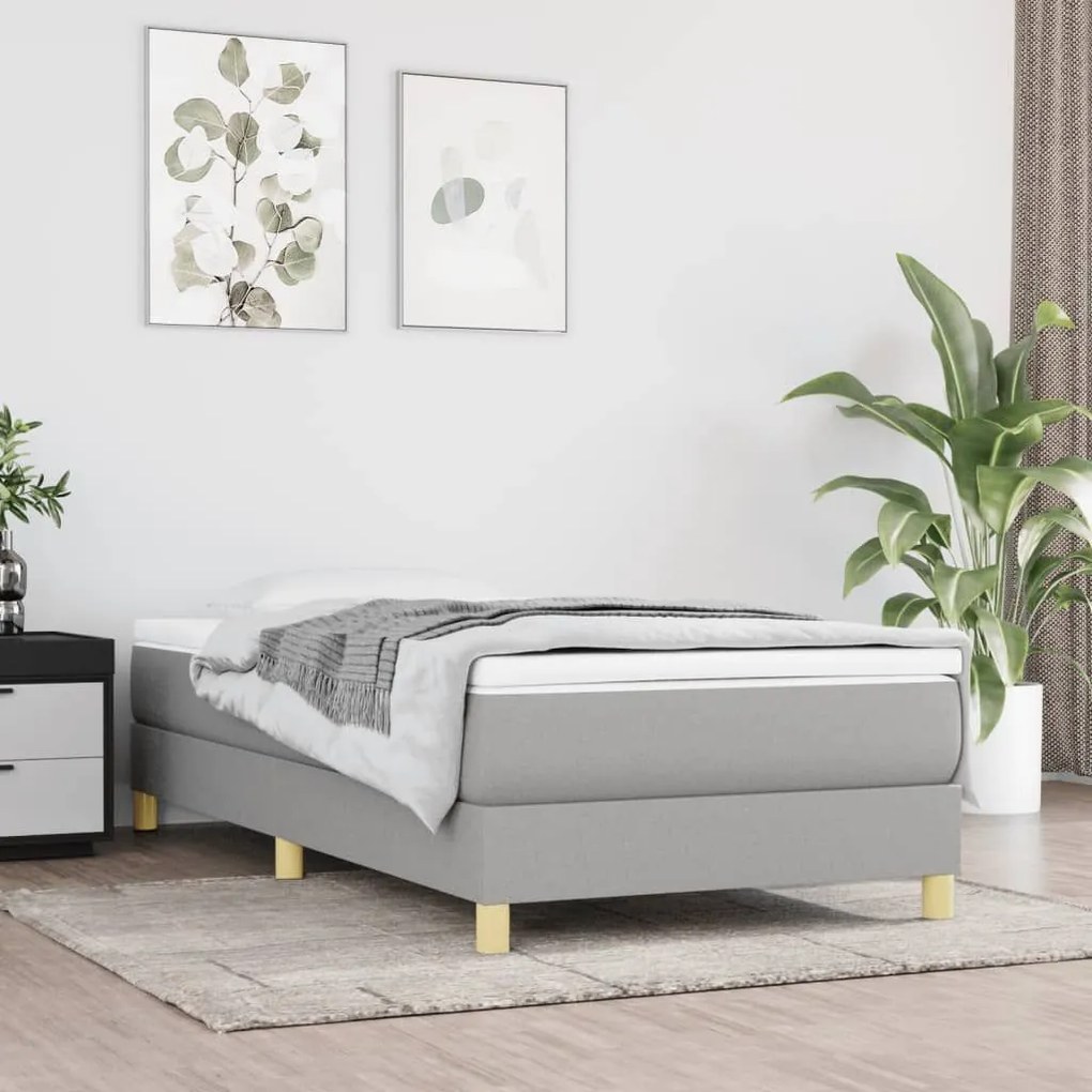 ΚΡΕΒΑΤΙ BOXSPRING ΜΕ ΣΤΡΩΜΑ ΑΝΟΙΧΤΟ ΓΚΡΙ 90X200 ΕΚ. ΥΦΑΣΜΑΤΙΝΟ 3144143