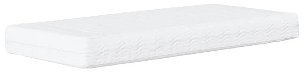 Κρεβάτι με Στρώμα Λευκό / Μαύρο 100x200 εκ. από Συνθετικό Δέρμα - Λευκό