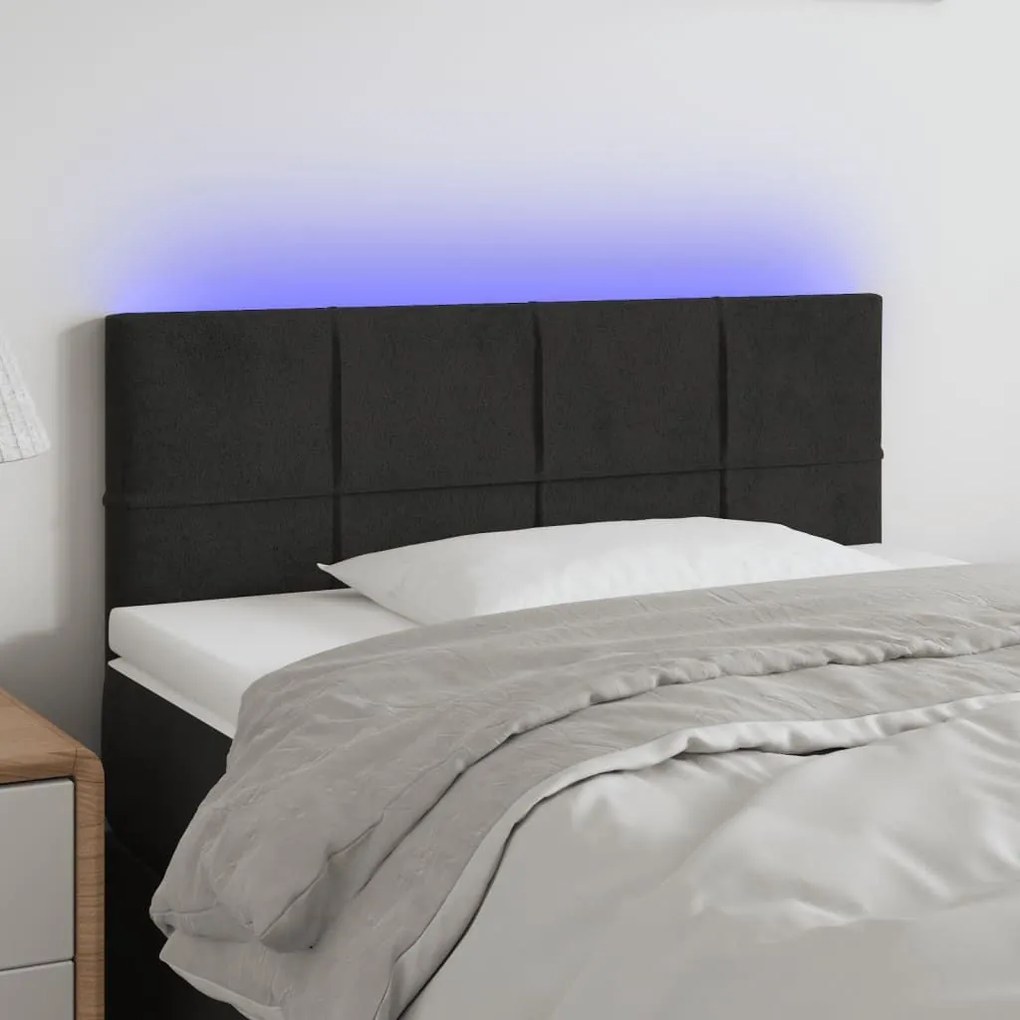 Κεφαλάρι Κρεβατιού LED Μαύρο 80 x 5 x 78/88 εκ. Βελούδινο 3121644