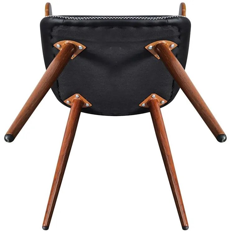 Καρέκλα - Πολυθρόνα Valeria PU μαύρο-πόδι καρυδί 50x53x76 εκ.