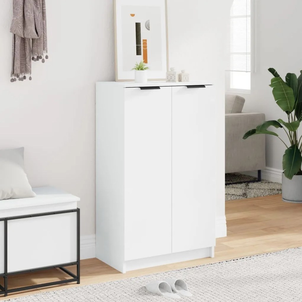 vidaXL Παπουτσοθήκη Λευκή 59x35x100,5 εκ. από Επεξεργασμένο Ξύλο