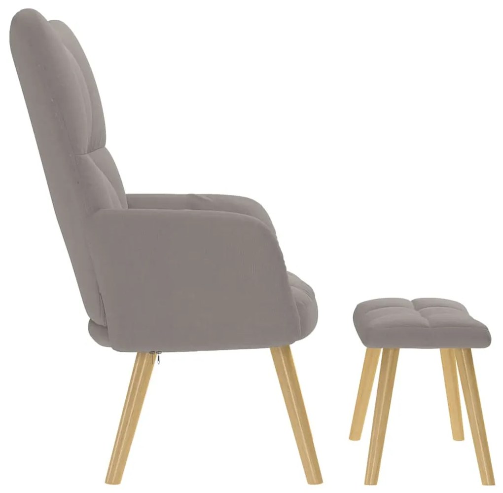 vidaXL Πολυθρόνα Relax Taupe Υφασμάτινη με Υποπόδιο