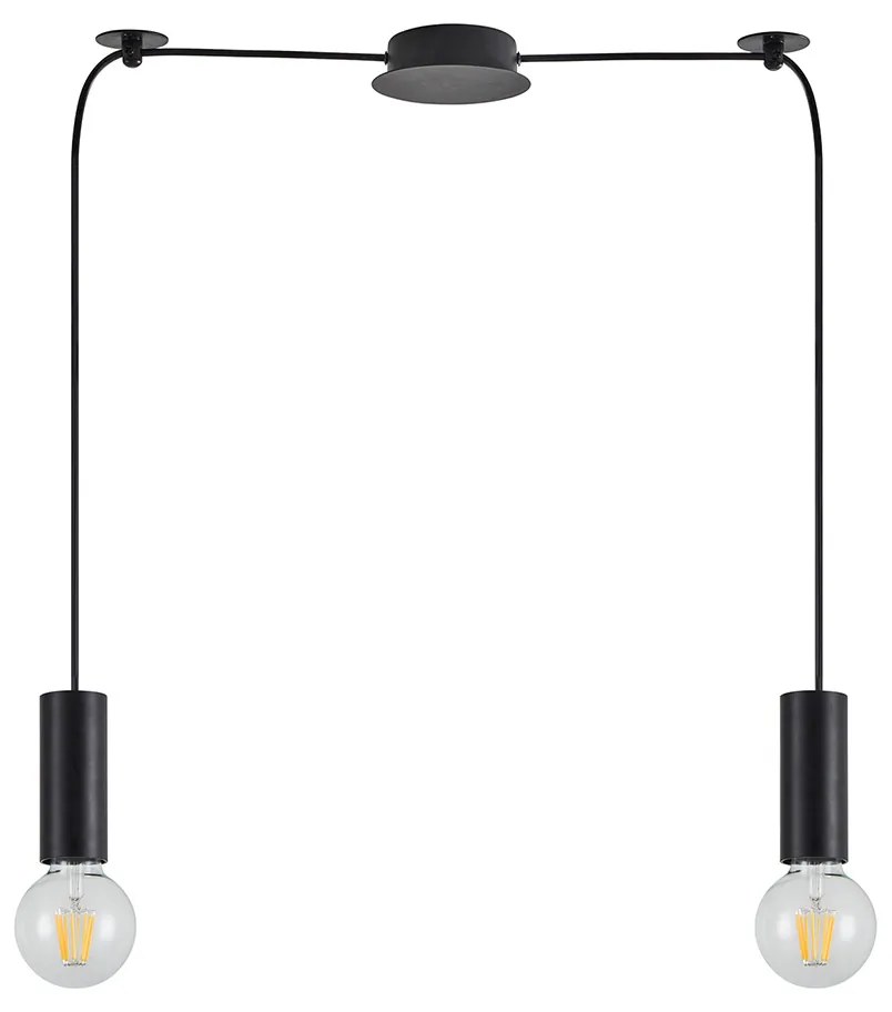 Φωτιστικό Οροφής Δίφωτο Homelighting Adept Tube 77-8479 Black