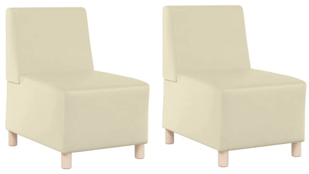 vidaXL Μοναδικός Καναπές χωρίς Χερούλια 2 pcs Κρεμ 55 x 74 x 82 εκ.