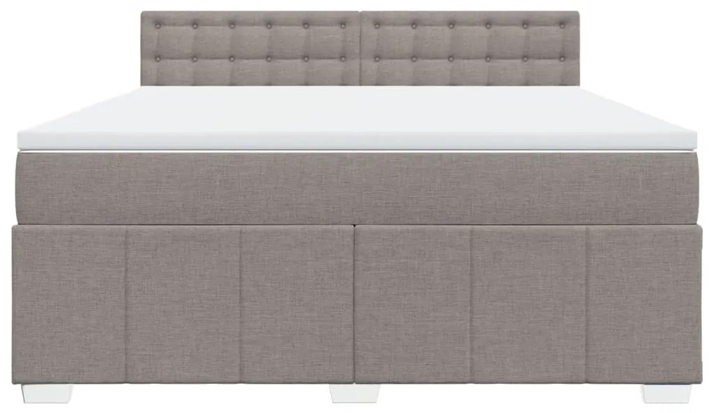 Κρεβάτι Boxspring με Στρώμα Taupe 180x200 εκ. Υφασμάτινο - Μπεζ-Γκρι