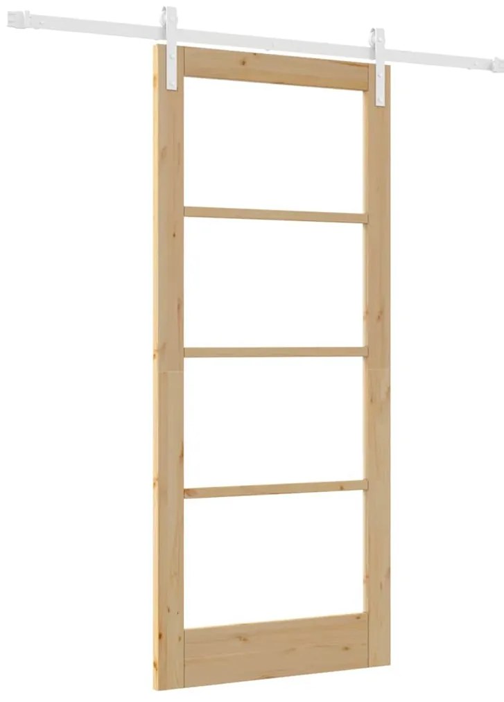 vidaXL Συρόμενη Πόρτα ORKDAL Καφέ 86 x 198.5 cm Μασίφ ξύλο πεύκου