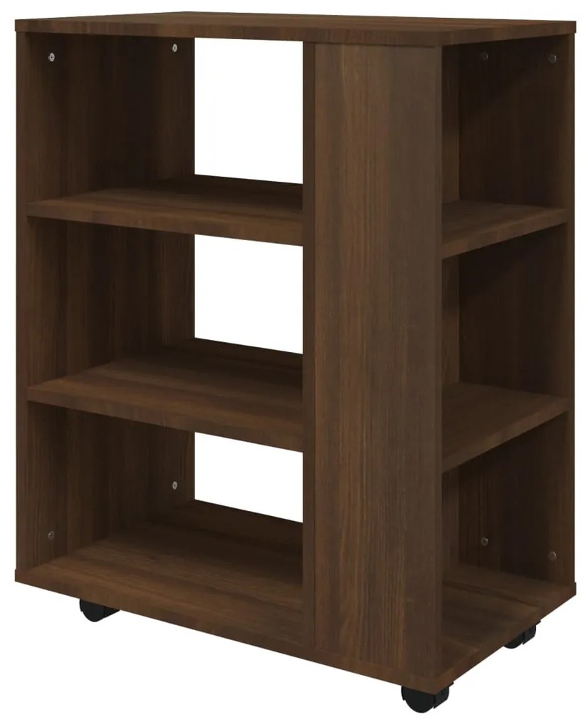 vidaXL Ντουλάπι Με Ροδάκια Καφέ Δρυς 60 x 35 x 75 εκ. Επεξεργ. Ξύλο