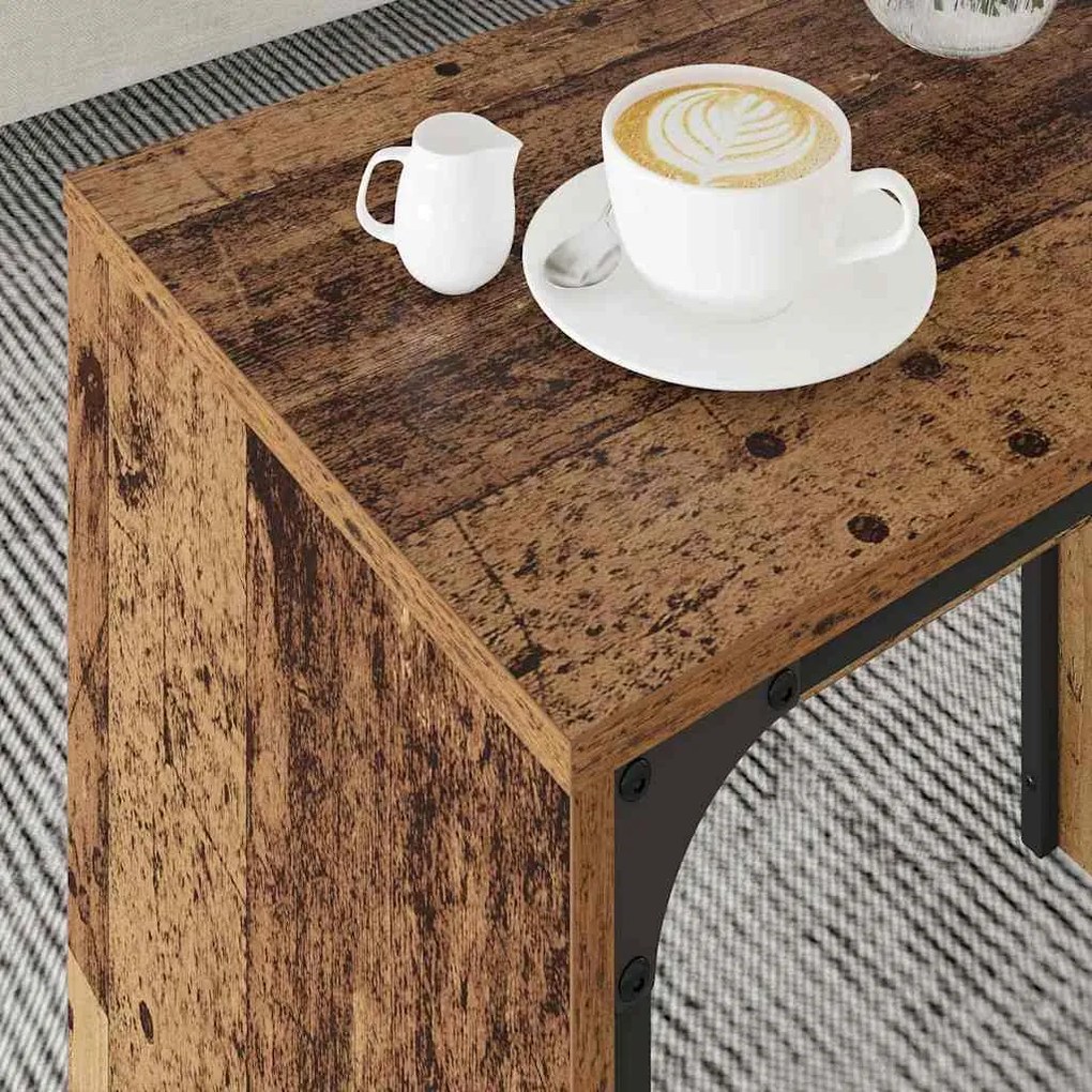 vidaXL Φωτιστικό Τραπεζάκι 3 pcs Παλαιό ξύλο 60 x 35 x 56 εκ.