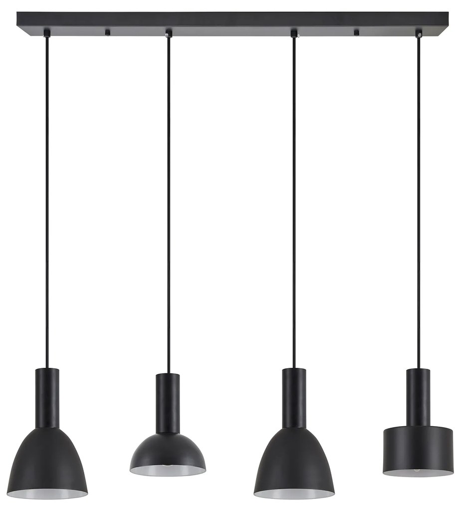 SE21-BL-4-4BL-MS123 ADEPT FLEX Black Pendant Black Metal Shade+ HOMELIGHTING 77-8912