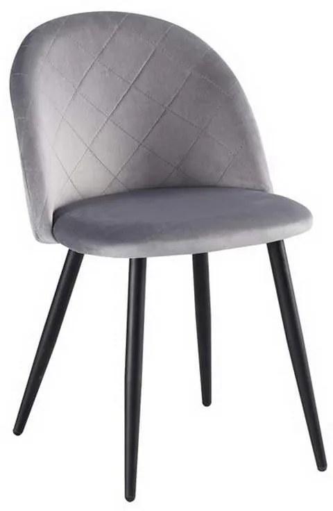 Καρέκλα Bella ΕΜ759,2 50x57x81cm Black Grey Σετ 4τμχ Metal, Fabric