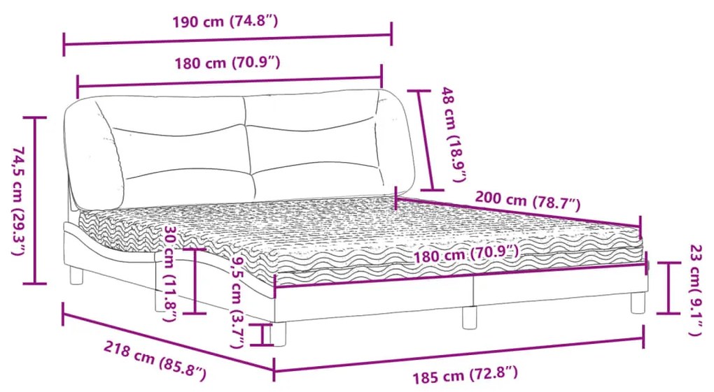 ΚΡΕΒΑΤΙ ΚΡΕΜ 180X200 ΕΚ. ΥΦΑΣΜΑΤΙΝΟ 3208553