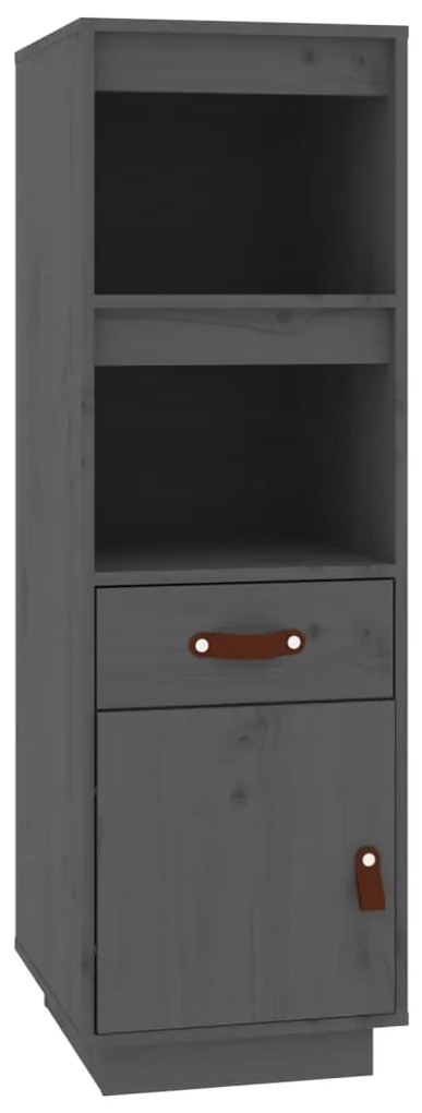 vidaXL Ντουλάπι Ψηλό Γκρι 34 x 40 x 108,5 εκ. από Μασίφ Ξύλο Πεύκου