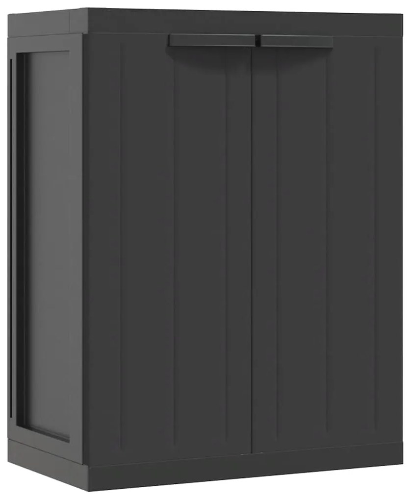 vidaXL Ντουλάπι Αποθ. Εξ. Χώρου Μαύρο 65x37x85 εκ. Πολυπροπυλένιο