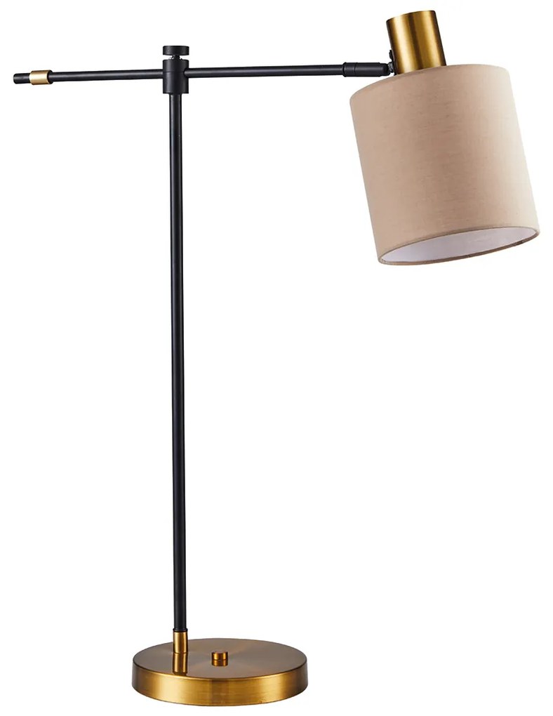 Επιτραπέζιο Φωτιστικό SE21-GM-36-SH3 ADEPT TABLE LAMP Gold Matt and Black Metal Table Lamp Brown Shade+ - 51W - 100W - 77-8338