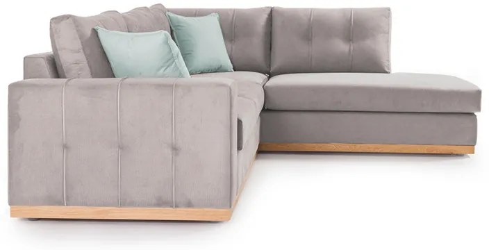 Γωνιακός καναπές αριστερή γωνία Boston pakoworld ύφασμα elephant-ciel 280x225x90εκ