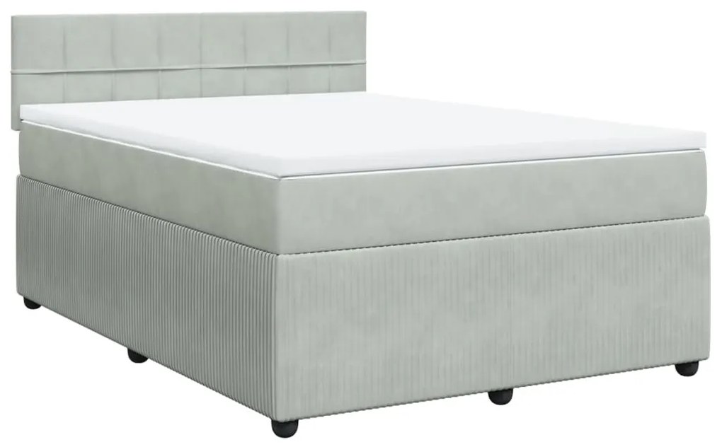 ΚΡΕΒΑΤΙ BOXSPRING ΜΕ ΣΤΡΩΜΑ ΑΝΟΙΧΤΟ ΓΚΡΙ 160X200 ΕΚ. ΒΕΛΟΥΔΙΝΟ 3287782