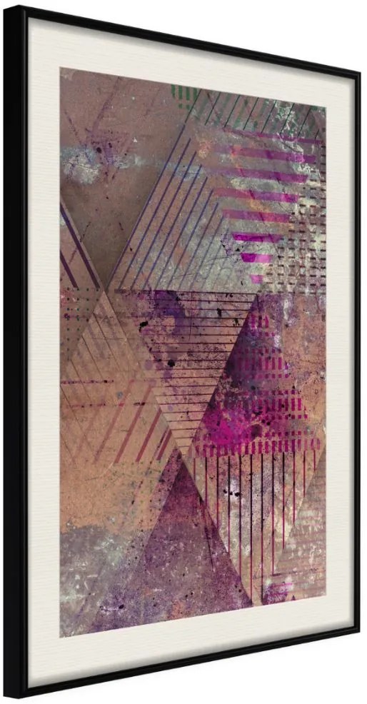 Αφίσα - Pink Patchwork II - 30x45 - Μαύρο - Με πασπαρτού