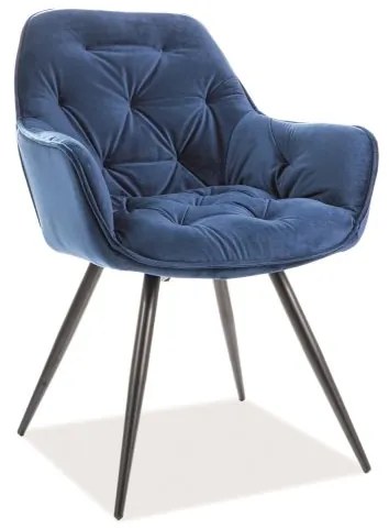 CHERRY VELVET CHAIR ΜΑΥΡΟ ΠΛΑΙΣΙΟ / NAVY BLUVEL 86 DIOMMI CHERRYVCG DIOMMI-80-1710