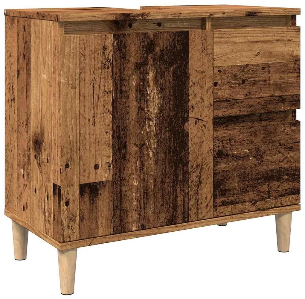 vidaXL Ντουλάπι νιπτήρα Παλιό ξύλο 65x33x60 cm Κατασκευασμένο ξύλο