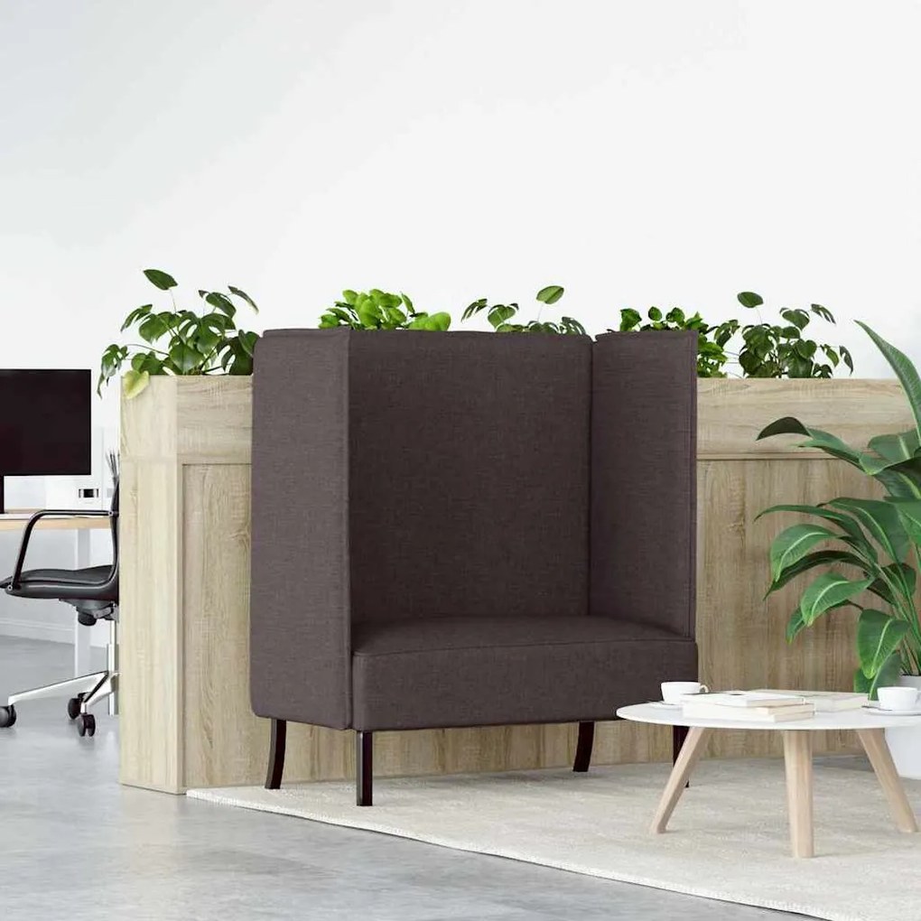 vidaXL Καναπές Υψηλής Πλάτης Σκούρο Καφέ 109x56x121 εκ. Ύφασμα