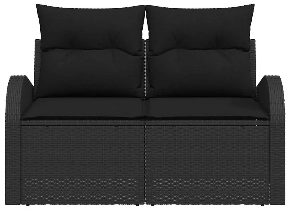 vidaXL Καναπές Κήπου με μαξιλάρι Μαύρο 124 x 62 x 69cm συνθετικό ρατάν