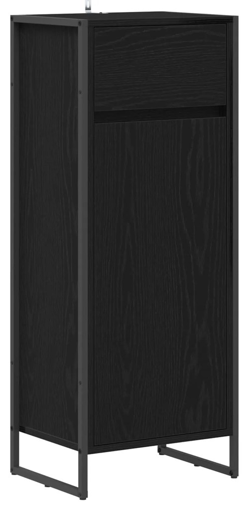 vidaXL Ντουλάπι Μπάνιου Μαύρη Οξυά 40 x 30 x 100 εκ Επεξεργασμένο ξύλο