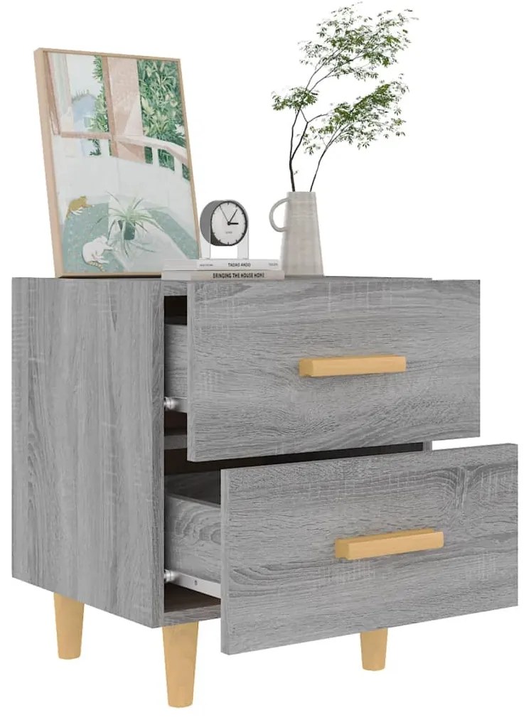 vidaXL Κομοδίνα 2 τεμ. Γκρι Sonoma 40 x 35 x 47,5 εκ.