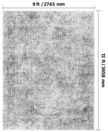 VEVOR Large Area Rug 9 x 12 ft Anti-Skid Tear-Resistant Floor Mat Bohemian Gray