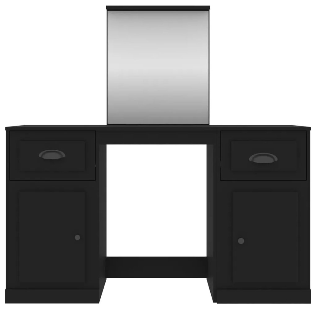 vidaXL Μπουντουάρ με Καθρέφτη Μαύρο 130x50x132,5 εκ.
