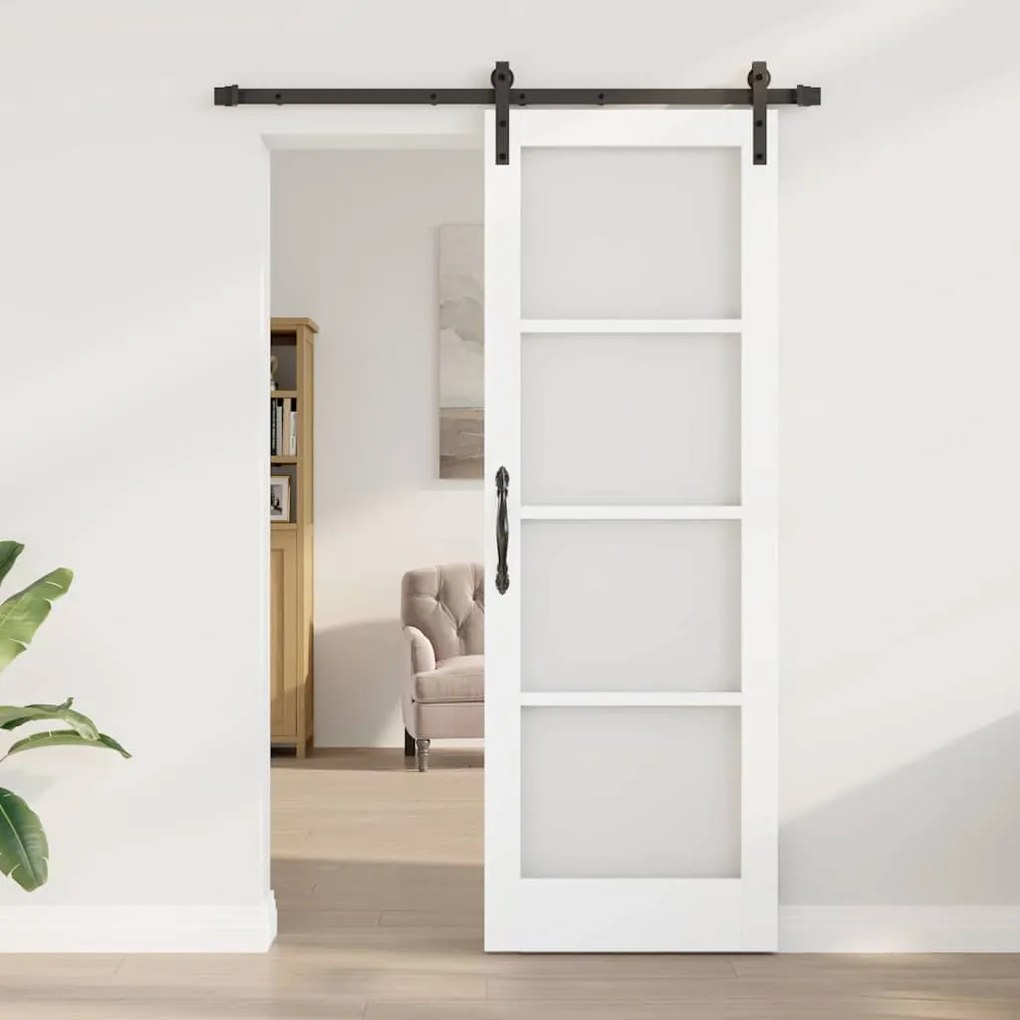 vidaXL Συρόμενη Πόρτα ORKDAL Λευκό 73.5 x 211 εκ Ξύλο και μέταλλο